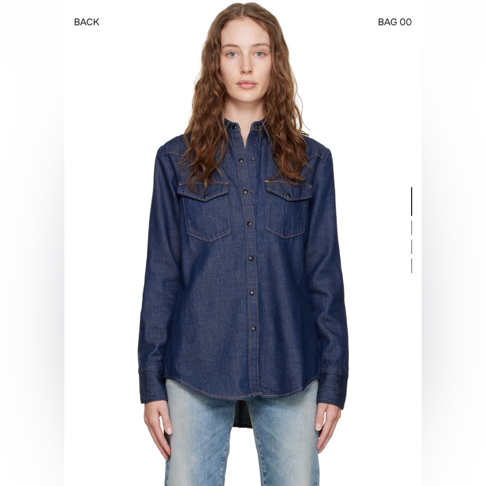 Rag & Bone Navy Wyatt Denim Shirt - ICONS Collection